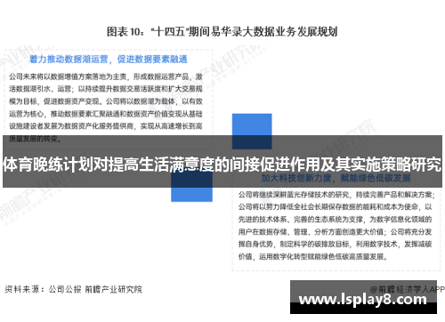体育晚练计划对提高生活满意度的间接促进作用及其实施策略研究